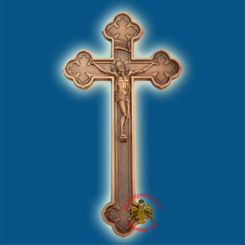 Cemetery Memorial Byzantine Orthodox Cross Round Endings 45x24cm